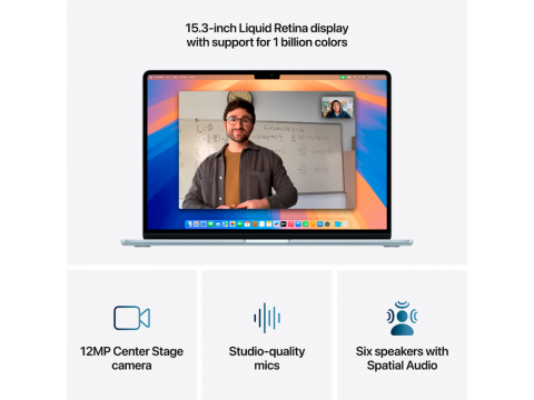 15-inch MacBook Air: Apple M4 chip with 10-core CPU and 10-core GPU, 16GB, 256GB SSD - Sky Blue,Model A3241