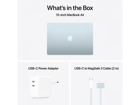 15-inch MacBook Air: Apple M4 chip with 10-core CPU and 10-core GPU, 16GB, 256GB SSD - Sky Blue,Model A3241