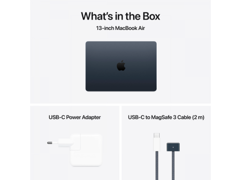 13-inch MacBook Air: Apple M4 chip with 10-core CPU and 10-core GPU, 24GB, 512GB SSD - Midnight,Model A3240