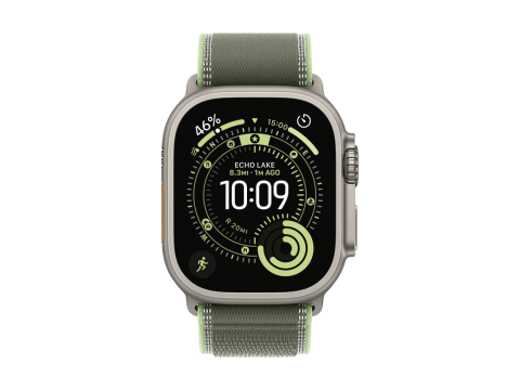 49mm Green/Neon Trail Loop - S/M - Natural Titanium Finish