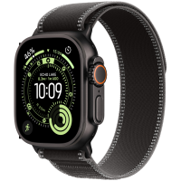 Apple Watch Ultra 3 GPS + Cellular 49mm Black Titanium Case with Black/Charcoal Trail Loop - M/L,Model A3281
