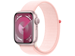 Apple Watch Series 9 GPS 41mm Pink Aluminium Case with Light Pink Sport Loop,Model A2978