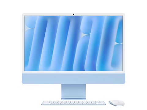 24-inch iMac with Retina 4.5K display: Apple M4 chip with 10‑core CPU and 10‑core GPU, 16GB, 512GB SSD - Blue,Model A3137