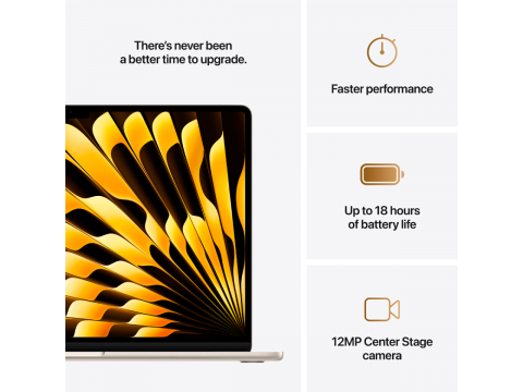 15-inch MacBook Air: Apple M4 chip with 10-core CPU and 10-core GPU, 16GB, 256GB SSD - Starlight,Model A3241