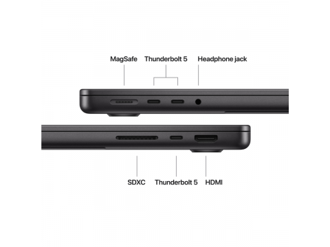 14-inch MacBook Pro: Apple M5 Pro chip with 15-core CPU and 16-core GPU, 24GB, 2TB SSD - Space Black,Model A3426