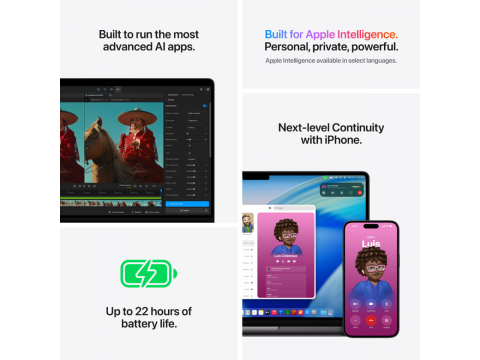 14-inch MacBook Pro: Apple M5 Pro chip with 15-core CPU and 16-core GPU, 24GB, 2TB SSD - Space Black,Model A3426