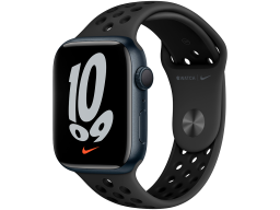 Apple Watch Nike Series 7 GPS, 45mm Midnight Aluminium Case with Anthracite/Black Nike Sport Band - Regular, A2474