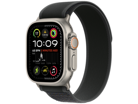 49mm Black Trail Loop - M/L - Natural Titanium Finish