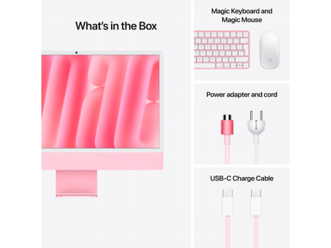 24-inch iMac with Retina 4.5K display: Apple M4 chip with 8‑core CPU and 8‑core GPU, 16GB, 256GB SSD - Pink,Model A3247