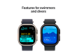 Apple Watch Ultra 2 2024 GPS + Cellular 49mm Black Titanium Case with Dark Green Alpine Loop - Large,Model A2986