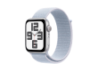 Apple Watch SE 2024 GPS 44mm Silver Aluminium Case with Blue Cloud Sport Loop,Model A2723