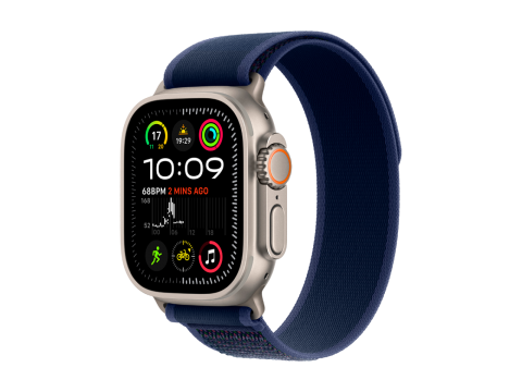 Apple Watch Ultra 2 2024 GPS + Cellular 49mm Natural Titanium Case with Blue Trail Loop - M/L,Model A2986