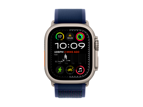 Apple Watch Ultra 2 2024 GPS + Cellular 49mm Natural Titanium Case with Blue Trail Loop - M/L,Model A2986