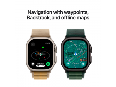 Apple Watch Ultra 2 2024 GPS + Cellular 49mm Natural Titanium Case with Blue Trail Loop - M/L,Model A2986