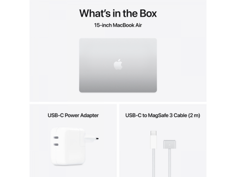 15-inch MacBook Air: Apple M4 chip with 10-core CPU and 10-core GPU, 16GB, 512GB SSD - Silver,Model A3241