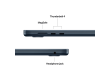 15-inch MacBook Air: Apple M4 chip with 10-core CPU and 10-core GPU, 16GB, 256GB SSD - Midnight,Model A3241
