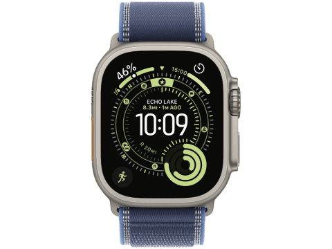 49mm Blue/Bright Blue Trail Loop - S/M - Natural Titanium Finish