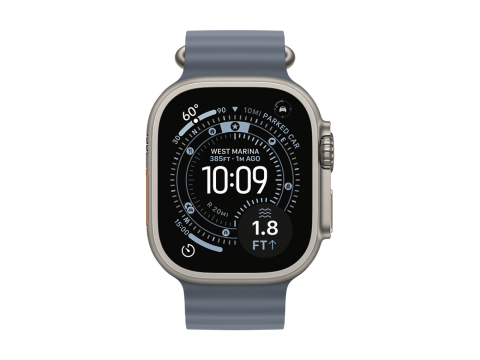 49mm Anchor Blue Ocean Band Extension - Natural Titanium Finish