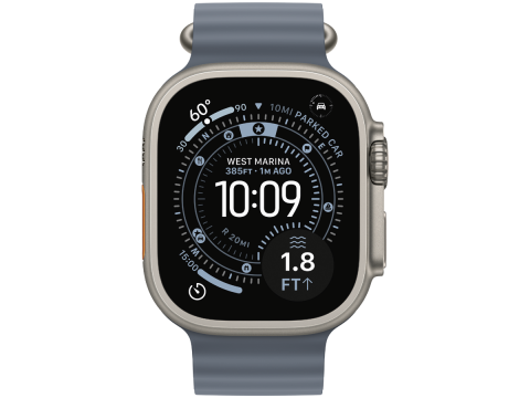 49mm Anchor Blue Ocean Band Extension - Natural Titanium Finish