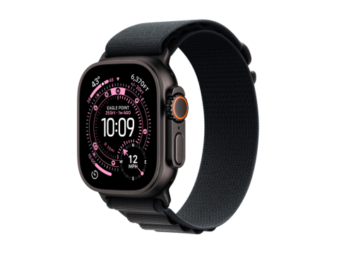 Apple Watch Ultra 3 GPS + Cellular 49mm Black Titanium Case with Black Alpine Loop - Small,Model A3281