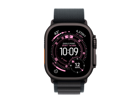 Apple Watch Ultra 3 GPS + Cellular 49mm Black Titanium Case with Black Alpine Loop - Small,Model A3281