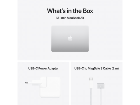 13-inch MacBook Air: Apple M5 chip with 10-core CPU and 8-core GPU, 16GB, 512GB SSD - Silver,Model A3449