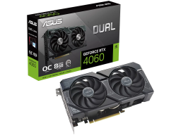 ASUS Video Card NVidia Dual GeForce RTX 4060 OC Edition 8GB GDDR6 VGA with two powerful Axial-tech fans and a 2.5-slot design for broad compatibility, PCIe 4.0, 1xHDMI 2.1a, 3xDisplayPort 1.4a