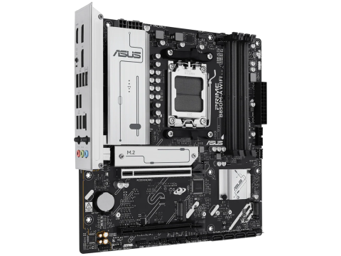 ASUS Main Desktop AMD Socket AM5 AMD B850 Chipset 4 x DIMM slots, max. 256GB 2 x DisplayPort 1 x HDMI port 1 x Wi-Fi module 3 x M.2 slots 4 x SATA mATX Form Factor