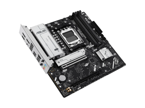 ASUS Main Desktop AMD Socket AM5 AMD B850 Chipset 4 x DIMM slots, max. 256GB 2 x DisplayPort 1 x HDMI port 1 x Wi-Fi module 3 x M.2 slots 4 x SATA mATX Form Factor