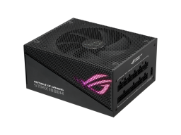 ASUS ROG Strix 1000W Gold Aura Edition PSU, ATX 3.0 compatible, PCIe Gen 5.0 ready, Fully modular, 80 Plus Gold, Lambda A++, Aluminum case, ROG heatsinks, Axial-tech fan design, Dual ball fan bearings, 0dB Technology, Aura Sync, 10-year warranty