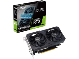 ASUS Video Card NVidia Dual GeForce RTX 3050 V2 OC Edition 8GB GDDR6 VGA with two powerful Axial-tech fans and a 2-slot design for broad compatibility, PCIe 4.0, 1xDVI-D, 1xHDMI 2.1, 1xDisplayPort 1.4a