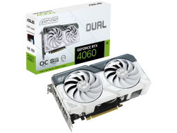 ASUS Video Card NVidia Dual GeForce RTX 4060 White OC Edition 8GB GDDR6 VGA with two powerful Axial-tech fans and a 2.5-slot design for broad compatibility, PCIe 4.0, 1xHDMI 2.1a, 3xDisplayPort 1.4a