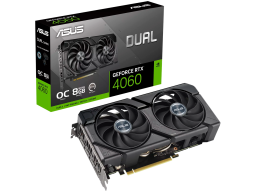 ASUS Video Card NVIDIA GeForce RT 4060 8GB GDDR6 OC mode : 2535 MHz Default mode : 2505 MHz (Boost) 128-bit Digital Max Resolution 7680 x 4320 Yes x 1(Native HDMI 2.1a)Yes x 3 (Native DisplayPort 1.4a)HDCP Support Yes (2.3)P/N 90YV0JC7-M0NA00