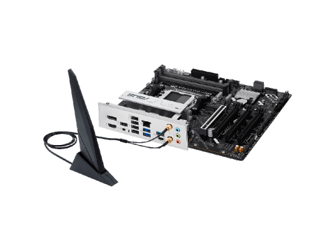 ASUS Main Board Desktop AMD Socket AM5 AMD B850 Chipset 4 x DIMM slots, max. 256GB 1 x DisplayPort 1 x HDMI port 1 x Wi-Fi module 3 x M.2 slots 4 x SATA ATX Form Factor