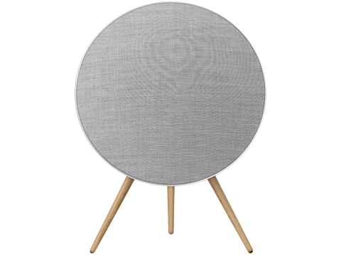 Beosound A9 5th Gen Speaker Natural Alu (Back Grey Mist/Cover Kvadrat Light Grey/Legs Oak)