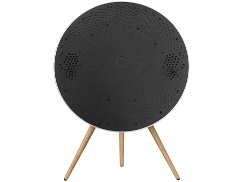 Beosound A9 5th Gen Speaker Natural Alu (Back Grey Mist/Cover Kvadrat Light Grey/Legs Oak)