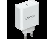 CANYON H-65, GAN 65W charger  Input:  100V-240V Output: 5.0V3.0A /9.0V3.0A /12.0V-3.0A/ 15.0V-3.0A /20.0V3.25A , Eu plug, Over- Voltage ,  over-heated, over-current and short circuit protection Compliant with CE RoHs,ERP. Size: 53*53*29mm, 110g, Whit