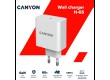 CANYON H-65, GAN 65W charger  Input:  100V-240V Output: 5.0V3.0A /9.0V3.0A /12.0V-3.0A/ 15.0V-3.0A /20.0V3.25A , Eu plug, Over- Voltage ,  over-heated, over-current and short circuit protection Compliant with CE RoHs,ERP. Size: 53*53*29mm, 110g, Whit