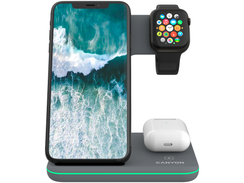 CANYON wireless charger WS-303 15W 3in1 Gray