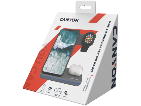 CANYON wireless charger WS-303 15W 3in1 Gray