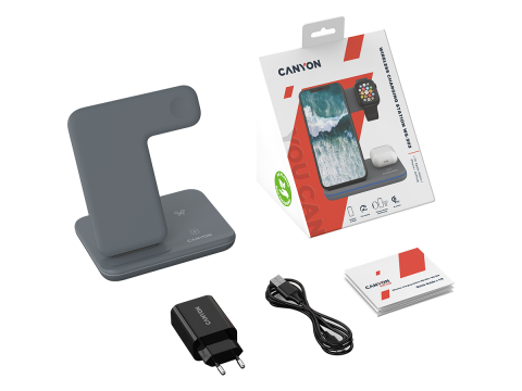 CANYON wireless charger WS-303 15W 3in1 Gray