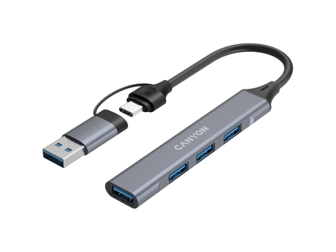 CANYON hub DS-02 4in1 USB-A/C Grey