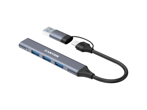 CANYON hub DS-02 4in1 USB-A/C Grey