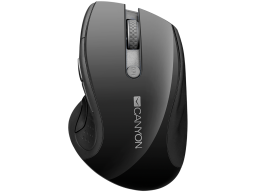 CANYON MW-01, 2.4GHz wireless mouse with 6 buttons, optical tracking - blue LED, DPI 1000/1200/1600, Black pearl glossy, 113x71x39.5mm, 0.07kg