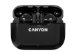 CANYON TWS-3, Bluetooth headset, with microphone, BT V5.0, Bluetrum AB5376A2, battery EarBud 40mAh*2+Charging Case 300mAh, cable length 0.3m, 62*22*46mm, 0.046kg, Black