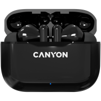CANYON TWS-3, Bluetooth headset, with microphone, BT V5.0, Bluetrum AB5376A2, battery EarBud 40mAh*2+Charging Case 300mAh, cable length 0.3m, 62*22*46mm, 0.046kg, Black