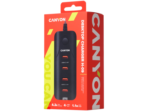 CANYON charger H-09 4.2A/4USB-A Desk Black