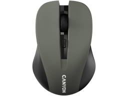 CNE-CMSW1G CANYON мышь, цвет - серый, беспроводная 2.4 Гц, DPI 800/1000/1200 DPI, 3 кнопки и колесо прокрутки, прорезиненное покрытие