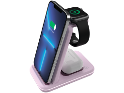 CANYON wireless charger WS-304 15W 3in1 Iced Pink