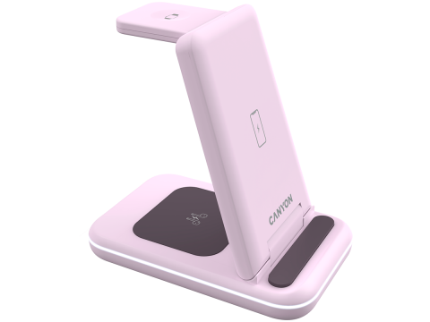 CANYON wireless charger WS-304 15W 3in1 Iced Pink